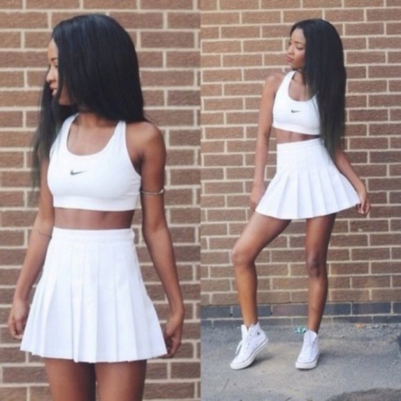 Nike Striped Pleated Tennis Skirt Active Accordian